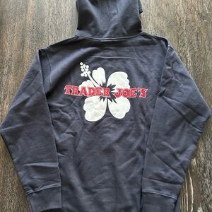 Trader Joe's Navy Hoodie Full Zip Size Medium